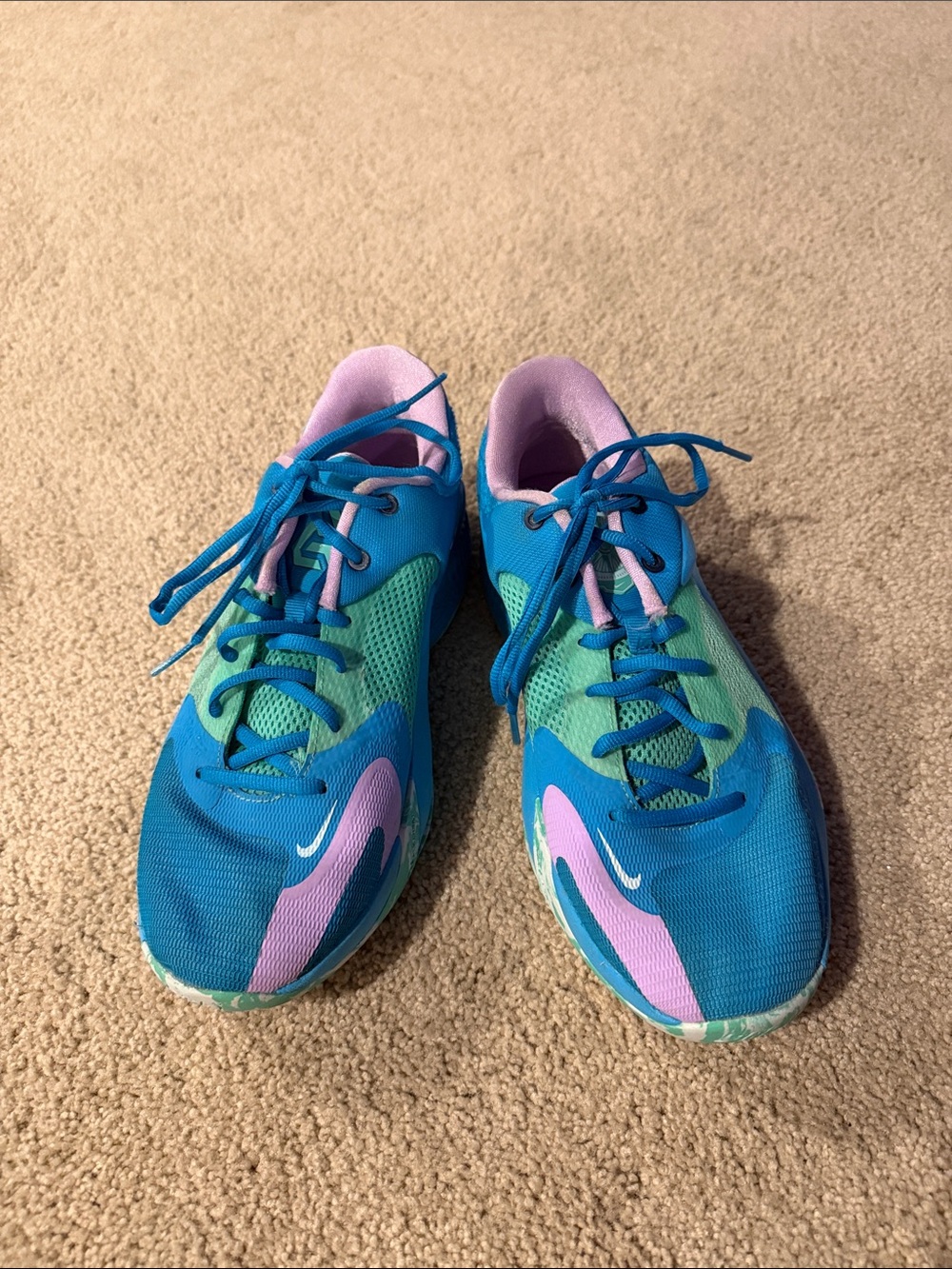 Nike Kids Blue, Pink & Green Athletic Sneakers